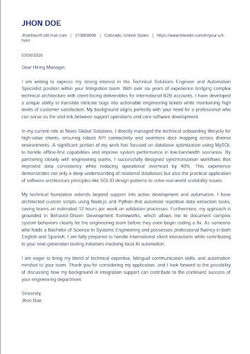 Tailored Cover Letter